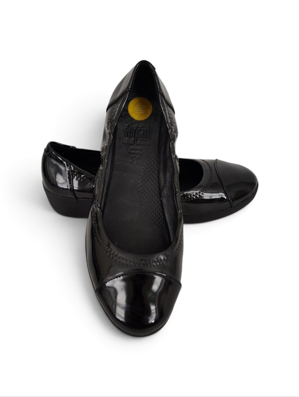 FitFlop Black Patent Leather Slip on Shoes Size 7